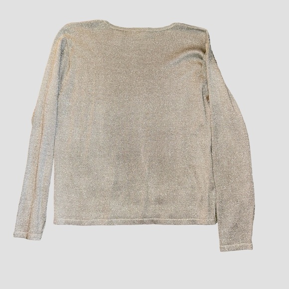 Keva Collection Silver Silk Metallic Top Size M Vintage 90’s - Picture 3 of 6